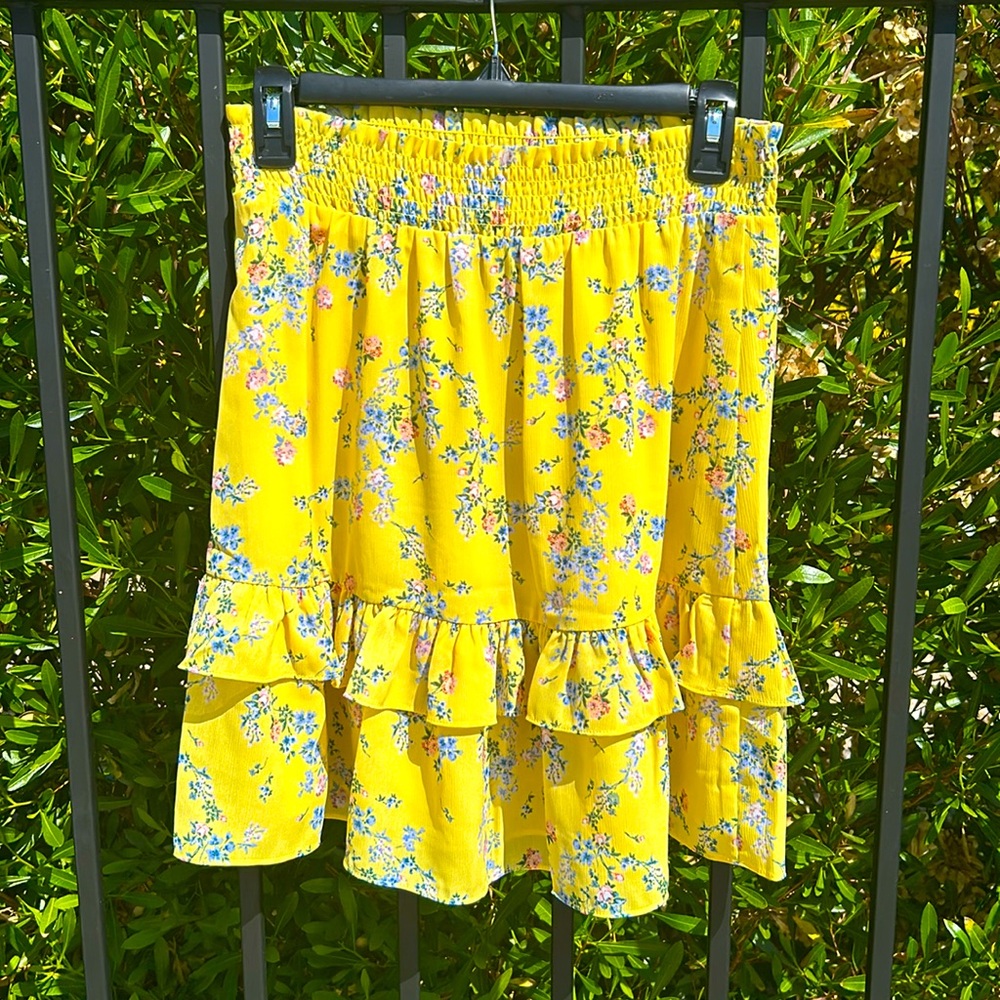Yellow Floral Skirt